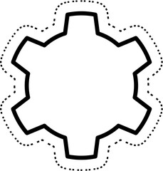 Vector outline abstract shapes with dashed lines for kids' coloring and cutting activities. Perfect for educational worksheets, DIY crafts, and printable projects.