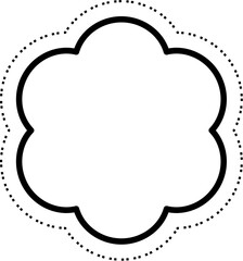 Vector outline abstract shapes with dashed lines for kids' coloring and cutting activities. Perfect for educational worksheets, DIY crafts, and printable projects.