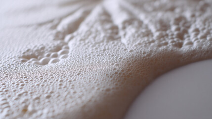 Close up of white foam bubbles texture background pattern abstract surface macro detail photography