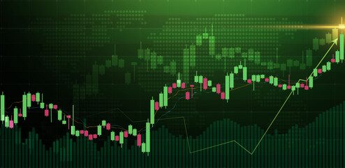 Trading background green or stock market vector