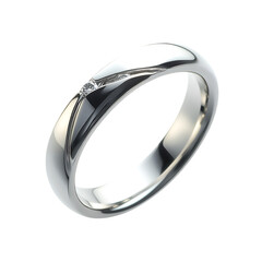 Elegant Silver Ring with Diamond Accent Wedding Band Jewelry
