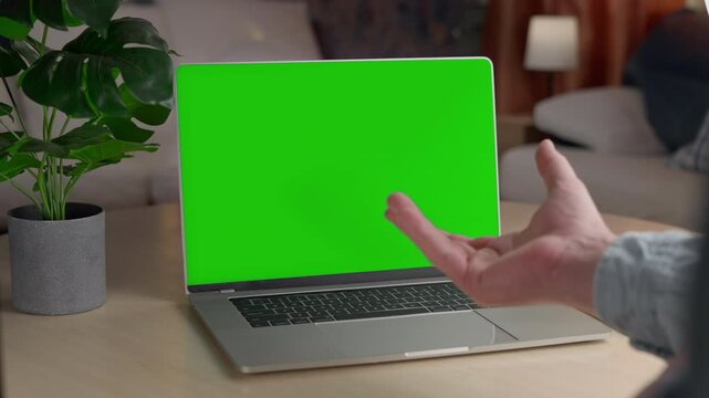money banknote flying out of the laptop green screen. Make not enough money online. Cash flow, dollar bill floating out of the laptop. Financial false hopes. Make money online using laptop. Chroma key