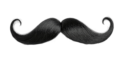 Black Pixelated Mustache Isolated On Transparent Background Illustration