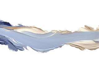 Abstract Wave Illustration In Blue And Beige Tones On Transparent Background