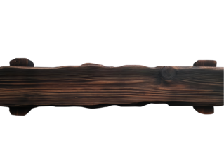 Abstract Wooden Beam with Grain and Texture on Transparent Background