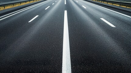 Modern multilane highway with clean asphalt and futuristic design