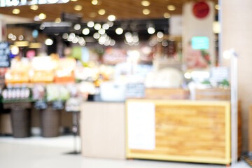 Blurred background, blur grocery supermarket at shopping mall background, business concept