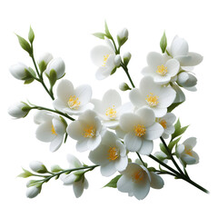 Obraz premium Winter Jasmine Flower Close-Up isolated PNG on transparent background