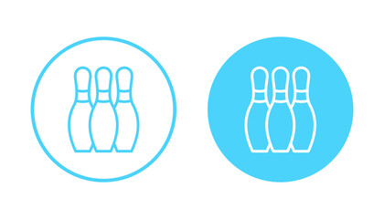 Bowling icon vector. bowling ball and pin sign and symbol.