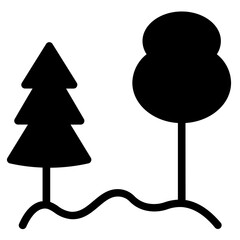 Camp Camping Forest Line Icon