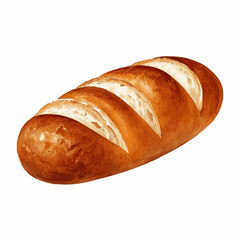 
Golden crust flow bread isolated watercolor vector illustration svg 