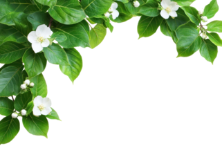 PNG Green tree leaves flowers leaf background.