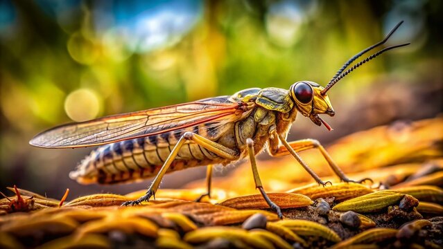 Close-up Documentary Photo of a Jarfly in its Natural Habitat