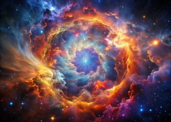 Cosmic Nebula: Exploding Star in Vibrant Galaxy Landscape