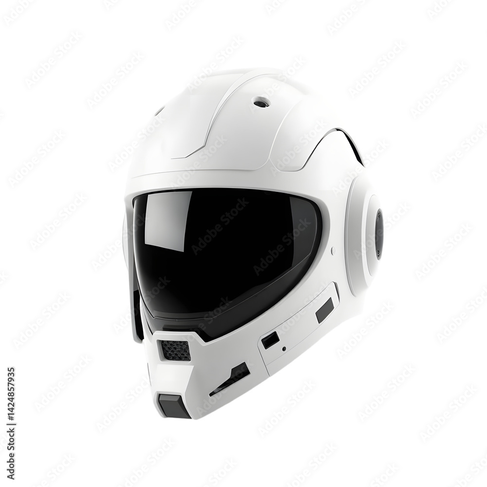 Poster futuristic helmet design, a sleek sci-fi concept. isolated 3d render showcasing advanced technology,