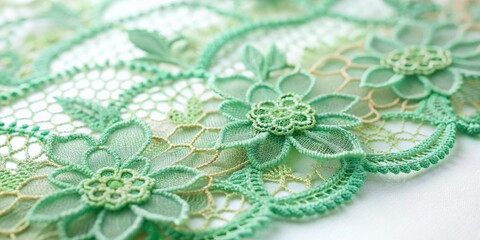 Obraz premium Delicate Spring Lace Overlay Fabric Texture - Soft White Background