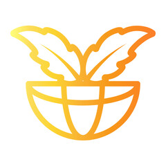earth Line Gradient Icon
