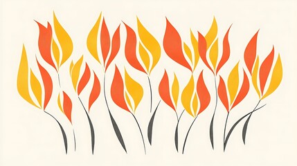 Abstract Autumn Floral Design.