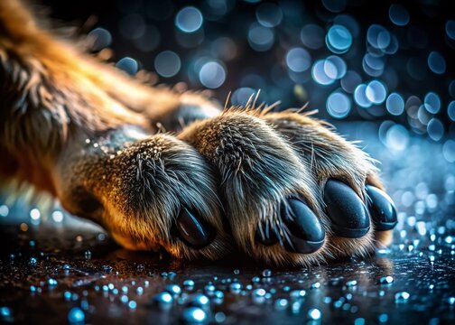 Dog Dewclaw Close-Up: Low Light Photography - Adorable Pet Detail