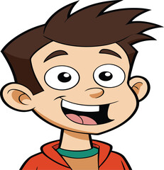 Obraz premium Smiling Cartoon Boy Character in Colorful Hoodie – Vector Illustration