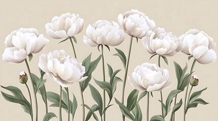 Obraz premium White Peonies Floral Arrangement. (1)