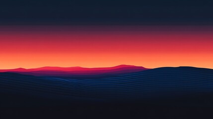 Obraz premium Sunset over layered mountains.