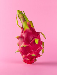 dragon fruit on pink background
