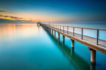 Obraz premium Endless Horizon: Minimalist View of an Immense Fishing Pier