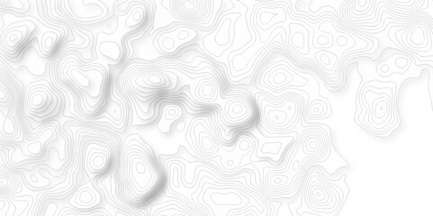 Abstract curve grid map and topo contour map on white background, Topographic contour lines. Seamless pattern with lines Topographic map. Geographic mountain relief diagram line wave carve design.	
