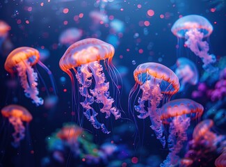A Symphony of Jellyfish in a Deep Blue Sea