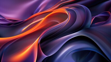 Fototapeta premium Abstract purple and orange color wave flowing express the energetic signal. Seamless texture of vividness curve swirling convey sense of harmony and wonderful scene perfect for graphic design. AIG53.