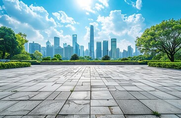Spacious City Park with Skyline View