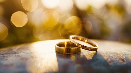 Wedding Bands in Golden Light