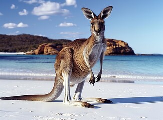Kangaroo on a Beach in Australia