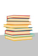 Illustration art gallery book stack