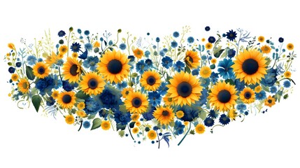 Unique world map composition with sunflower design for creative projects