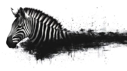 Fototapeta na wymiar Elegant black zebra vector illustration modern design high resolution image