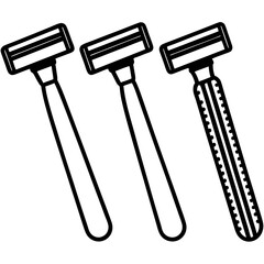 razor isolated grooming vector art illustration