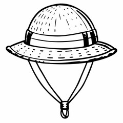 safari hat travel vector art illustration © Jhanto