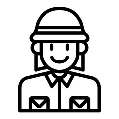 female archaeologist icon	