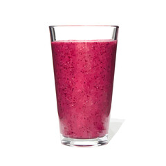 Vibrant Purple Berry Smoothie in a Clear Glass