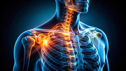 Illuminated Shoulder X-Ray: Nighttime Medical Diagnostics
