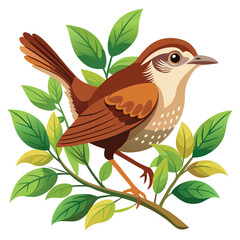 Bush warbler birds set shilhotee vector isolated on white background