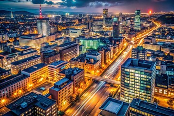 Fototapeta premium Low Light Cityscape XVD Night Photography - Urban Exploration