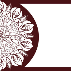 Image of a mandala with a place for your inscription. Suitable for a postcard, invitation, wish.
