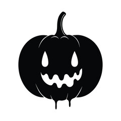 Eyeless Pumpkin with Dripping Wax Top Silhouette