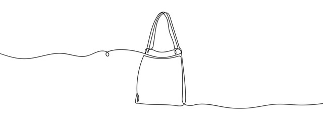 Continuous line, cloth bag, environmental protection Simple lines, transparent background, editable strokes.