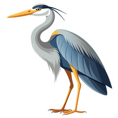 Obraz premium Heron birds shilhotee vector isolated on white background