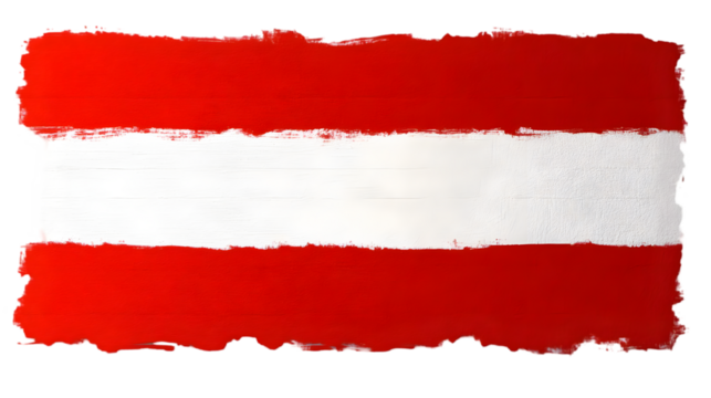 Grunge Painted Austrian Flag Illustration with Red and White Colors
