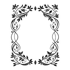 Elegant Floral Frame with Detailed Foliage Design